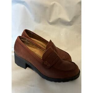 Eastland Chestnut Brown Leather Heeled Loafers